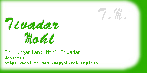 tivadar mohl business card